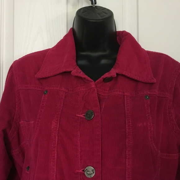 Fox Corduroy Jacket, Size Large, Magenta EUC E1 - Picture 2 of 7